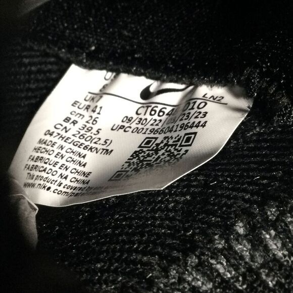 Nike Alpha Menace Elite 3 Flyknit Football Cleats CT6648-010 Black Men's Size 8 - Picture 7 of 7